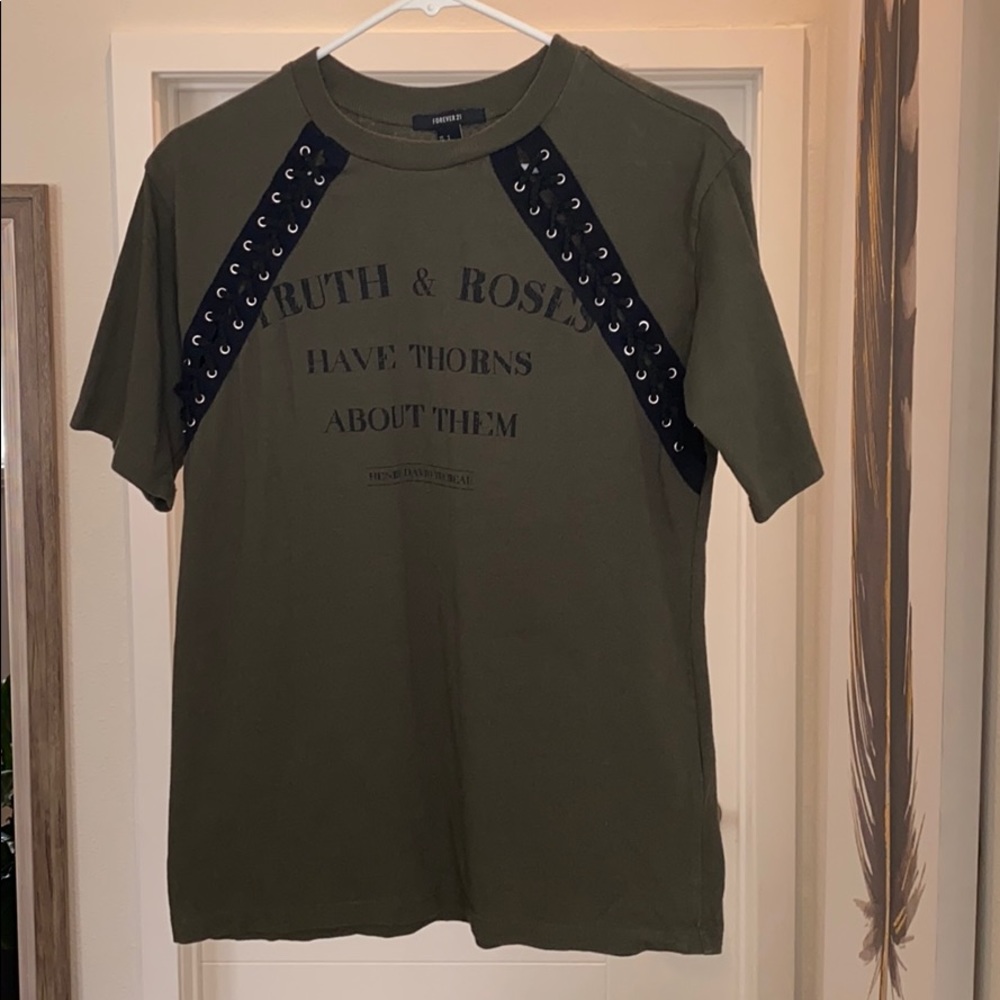 Fun graphic tee “Truth and Roses”